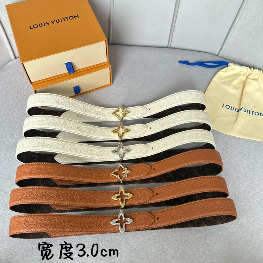 LOUIS VUITTON LV  MINI FLOWERGRAM 30MM REVERSIBLE BELT IN BRONZE BROWN EMBOSSED CALFSKIN GOLD HARDWARE