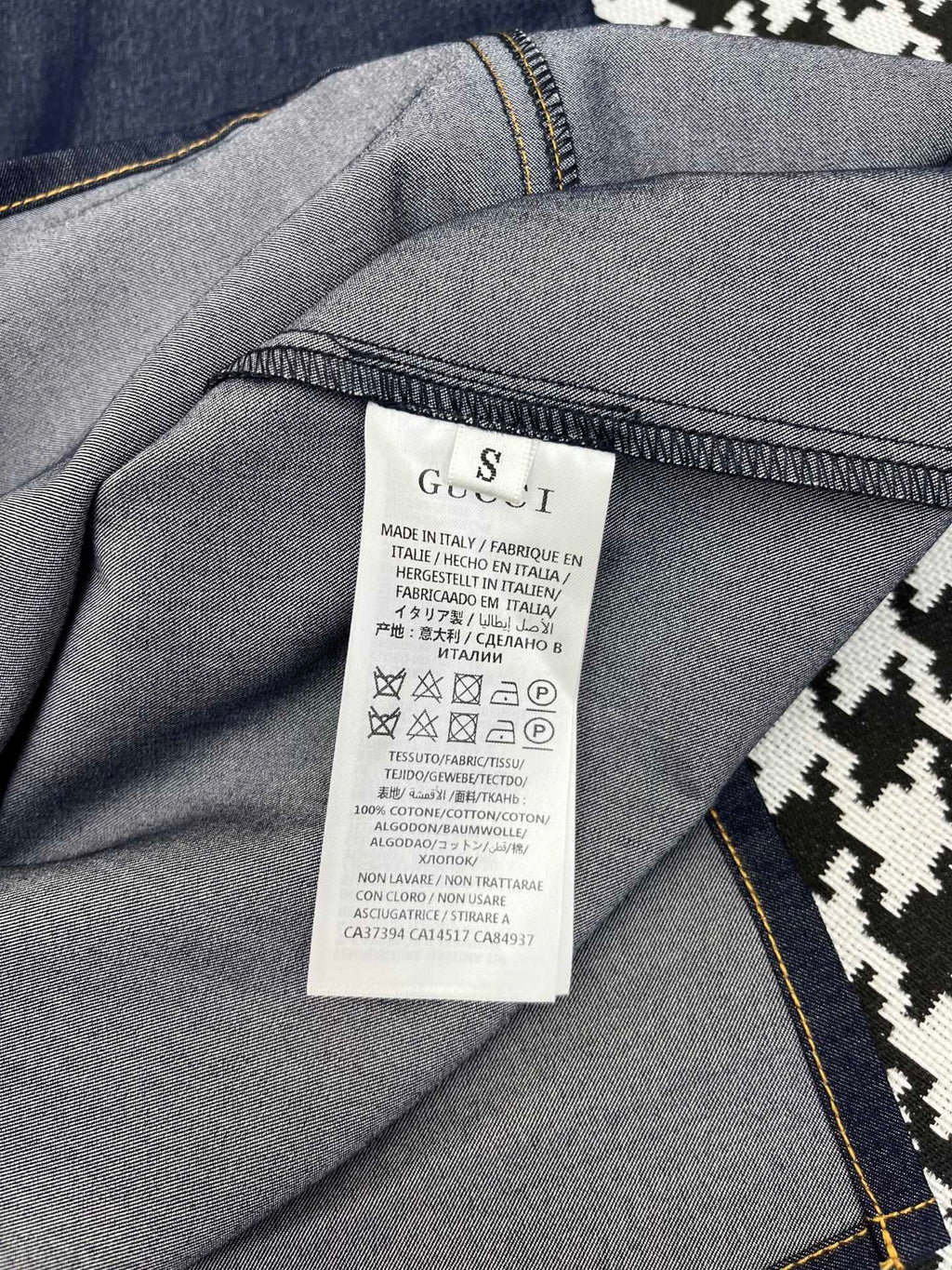 GUCCI LONG SHIRT DRESS IN PAPER DENIM