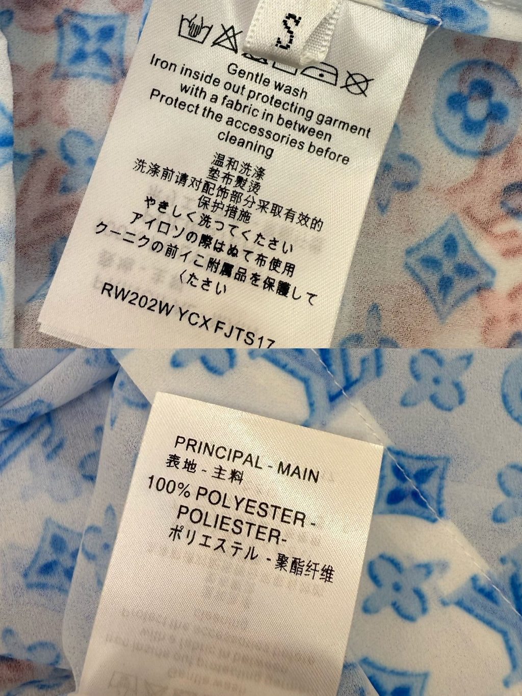 LOUIS VUITTON LONG SLEEVE SHIRT MONOPOLY PRINT FABRIC POLYESTER 266695