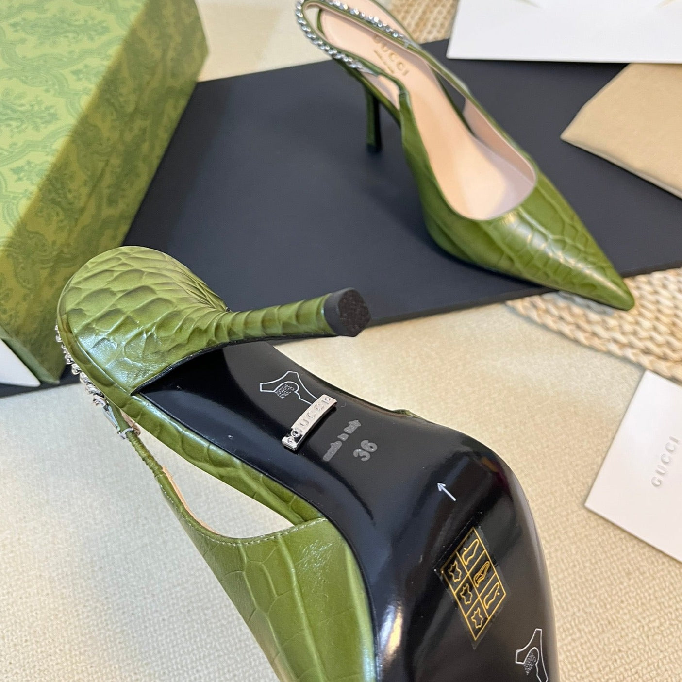 GUCCI Women's High Heels  Green Juniper