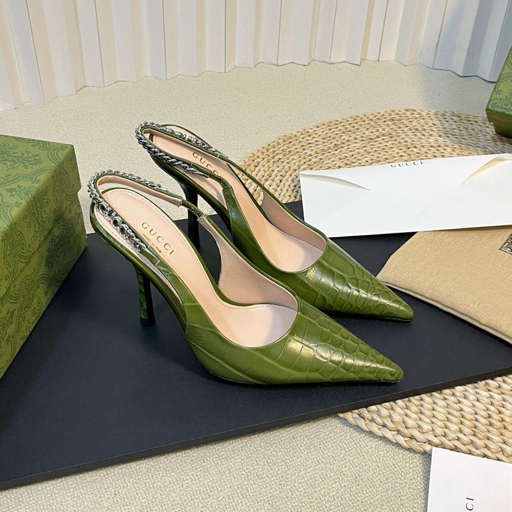 GUCCI Women's High Heels  Green Juniper