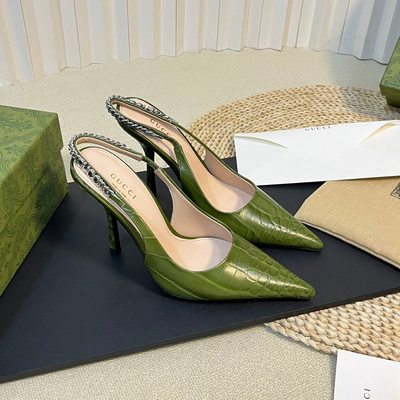 GUCCI Women's High Heels  Green Juniper