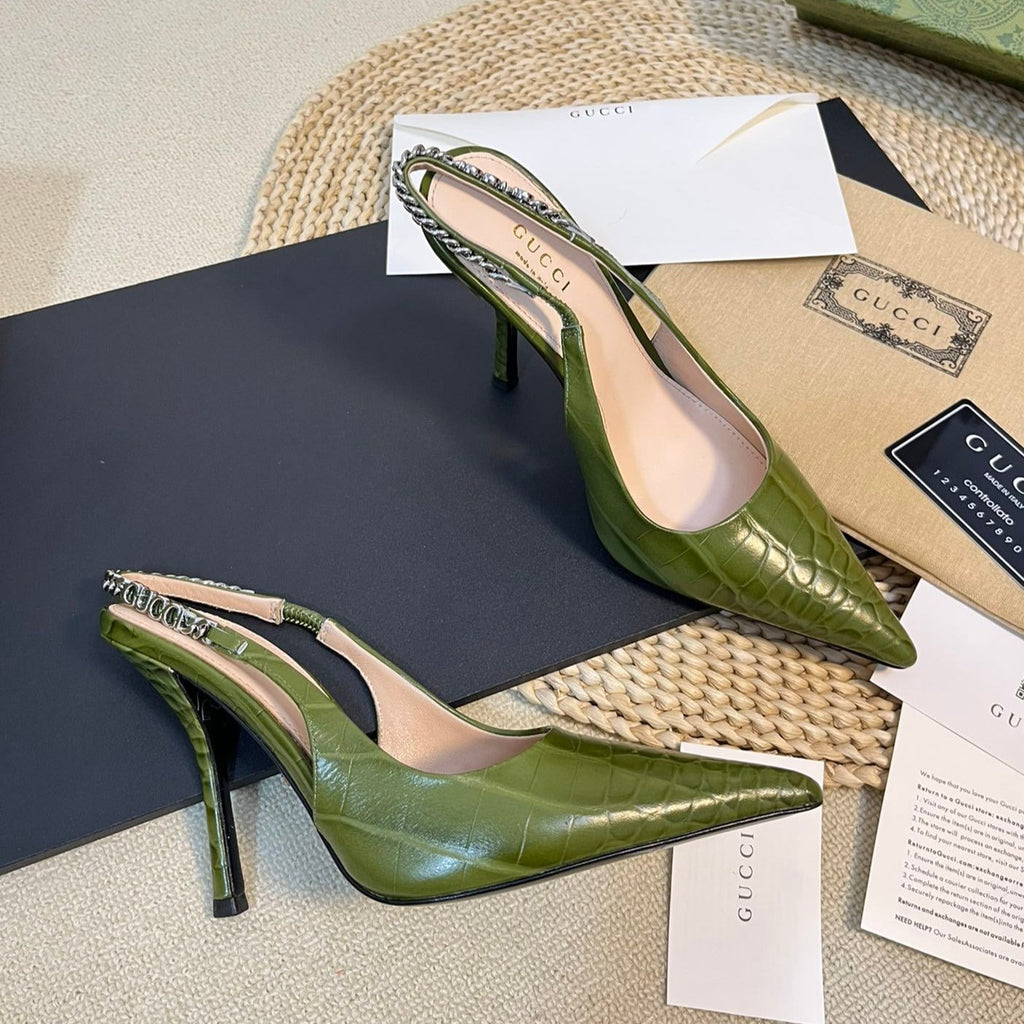 GUCCI Women's High Heels  Green Juniper