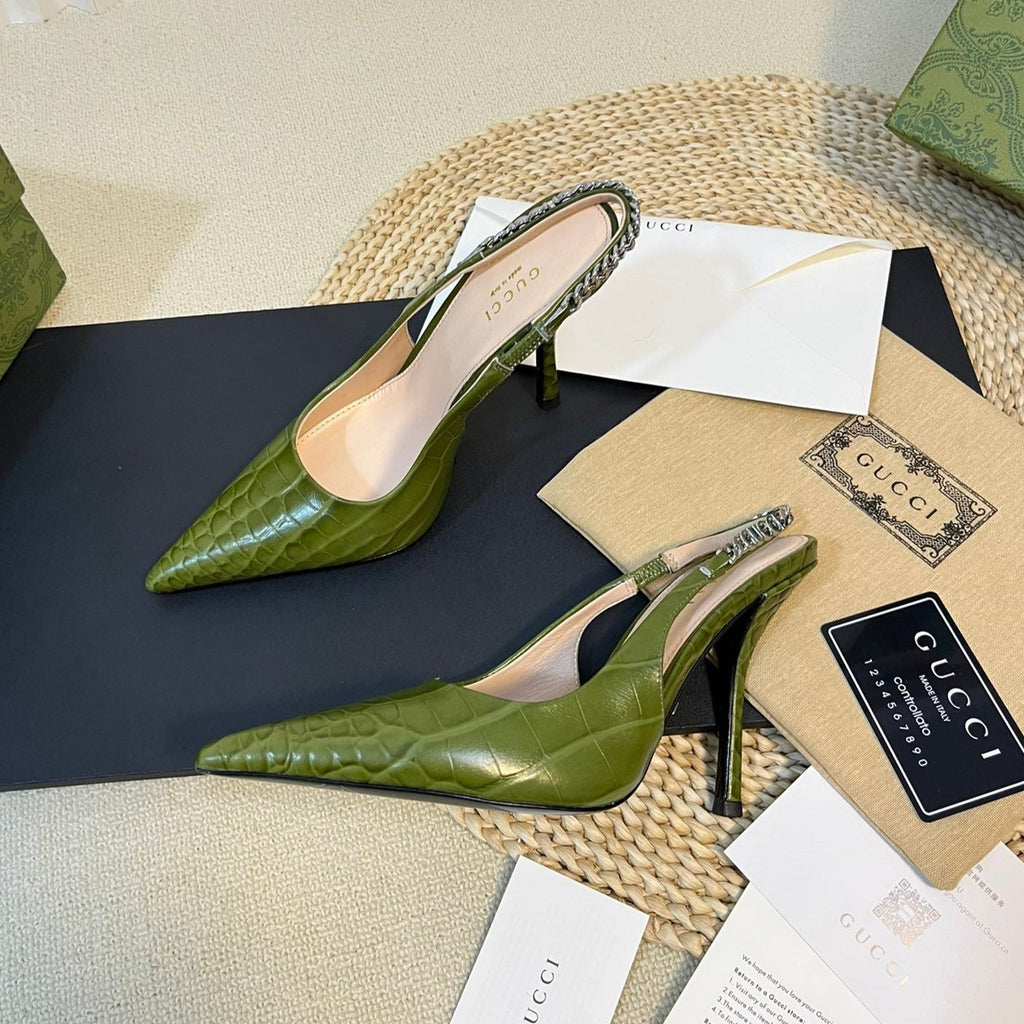 GUCCI Women's High Heels  Green Juniper