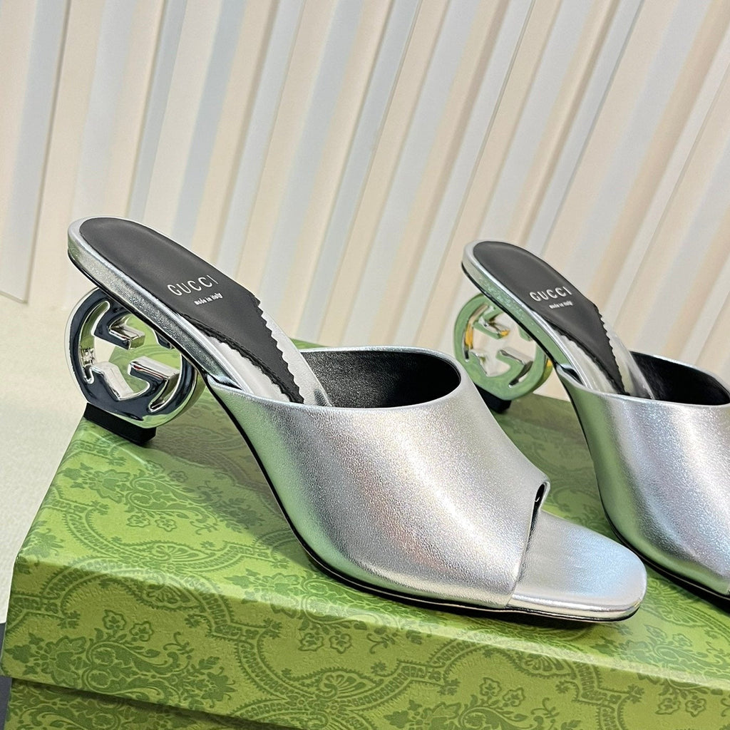 GUCCI Women's Heeled Sandals Silver