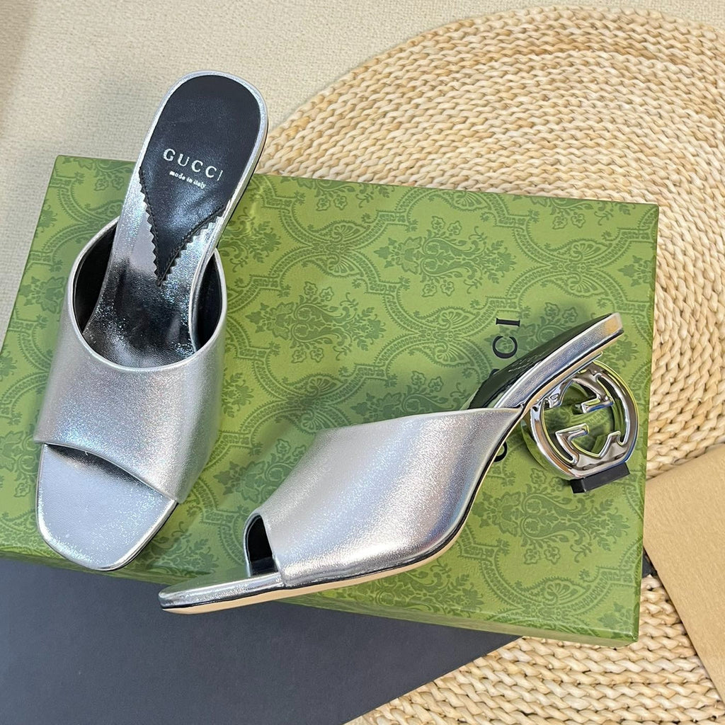 GUCCI Women's Heeled Sandals Silver