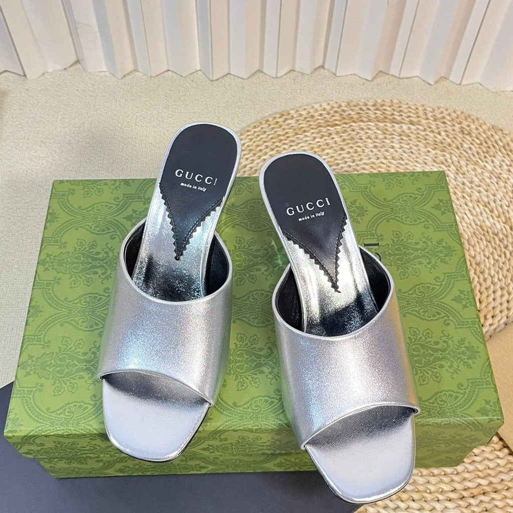 GUCCI Women's Heeled Sandals Silver