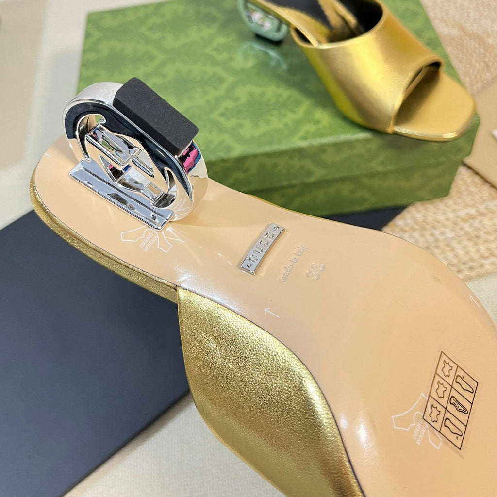 GUCCI Women's Heeled Sandals Golden