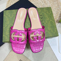 GUCCI Cut Out Slide Sandals Pink