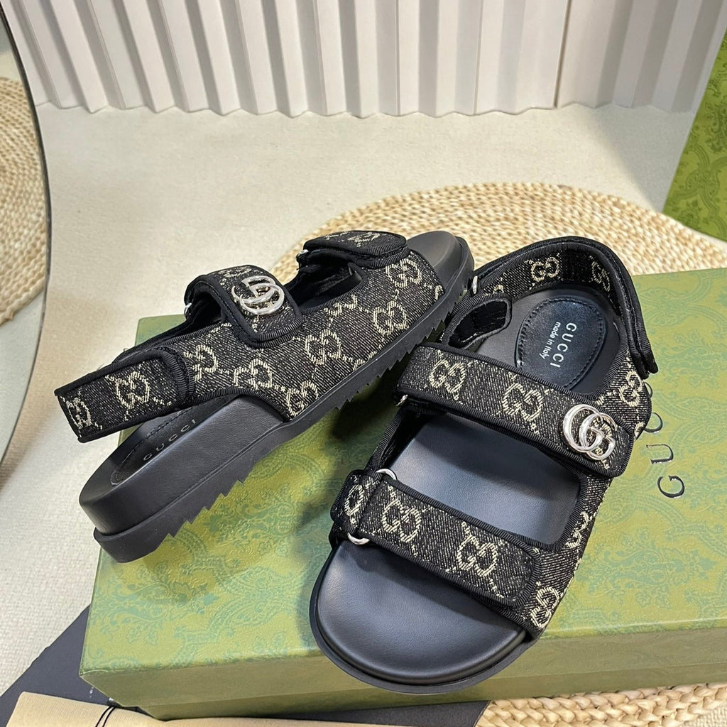 GUCCI Sandal With Double G Black Caro