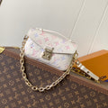 LOUIS VUITTON LV 25S EAST WEST POCHETTE MÉTIS BAG 21 IN BEIGE DREAM EMBOSSED TEXTURED CALFSKIN