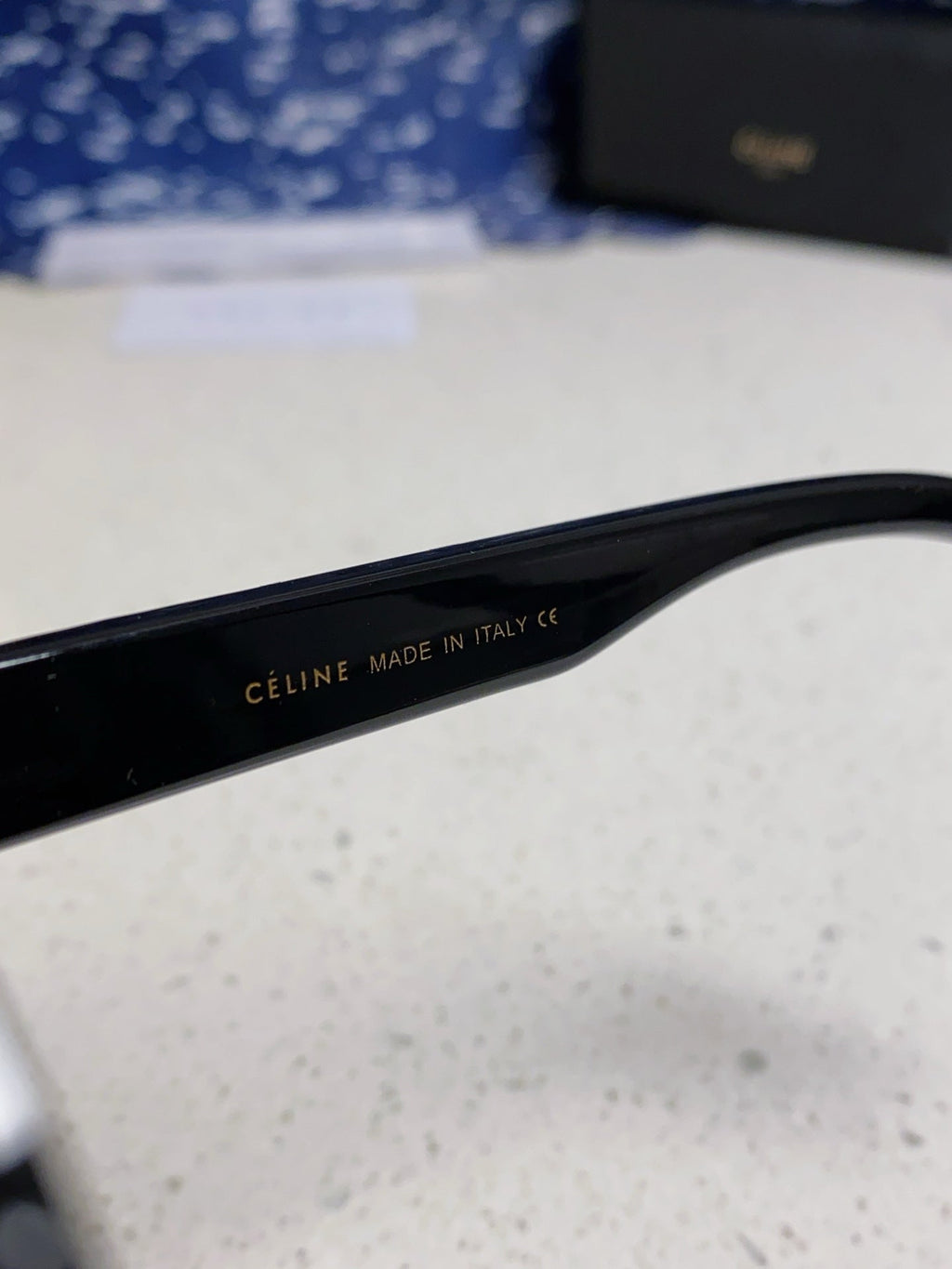 CELINE TRIOMPHE SUNGLASS 538534 IN BLACK ACETATE
