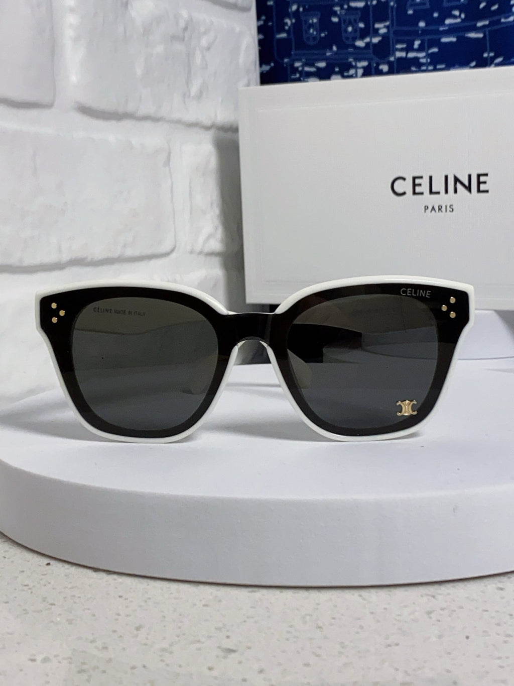 CELINE SQUARE SUNGLASS 575842 IN WHITE ACETATE