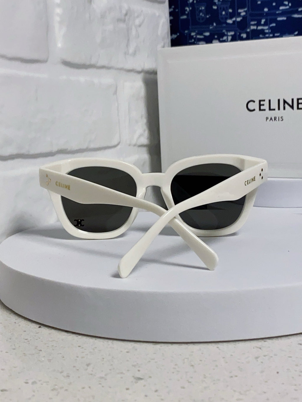 CELINE SQUARE SUNGLASS 575842 IN WHITE ACETATE