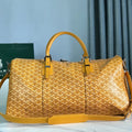 BOSTON 50 BAG IN YELLOW GOYARDINE CANVAS AND CALFSKIN TRIM