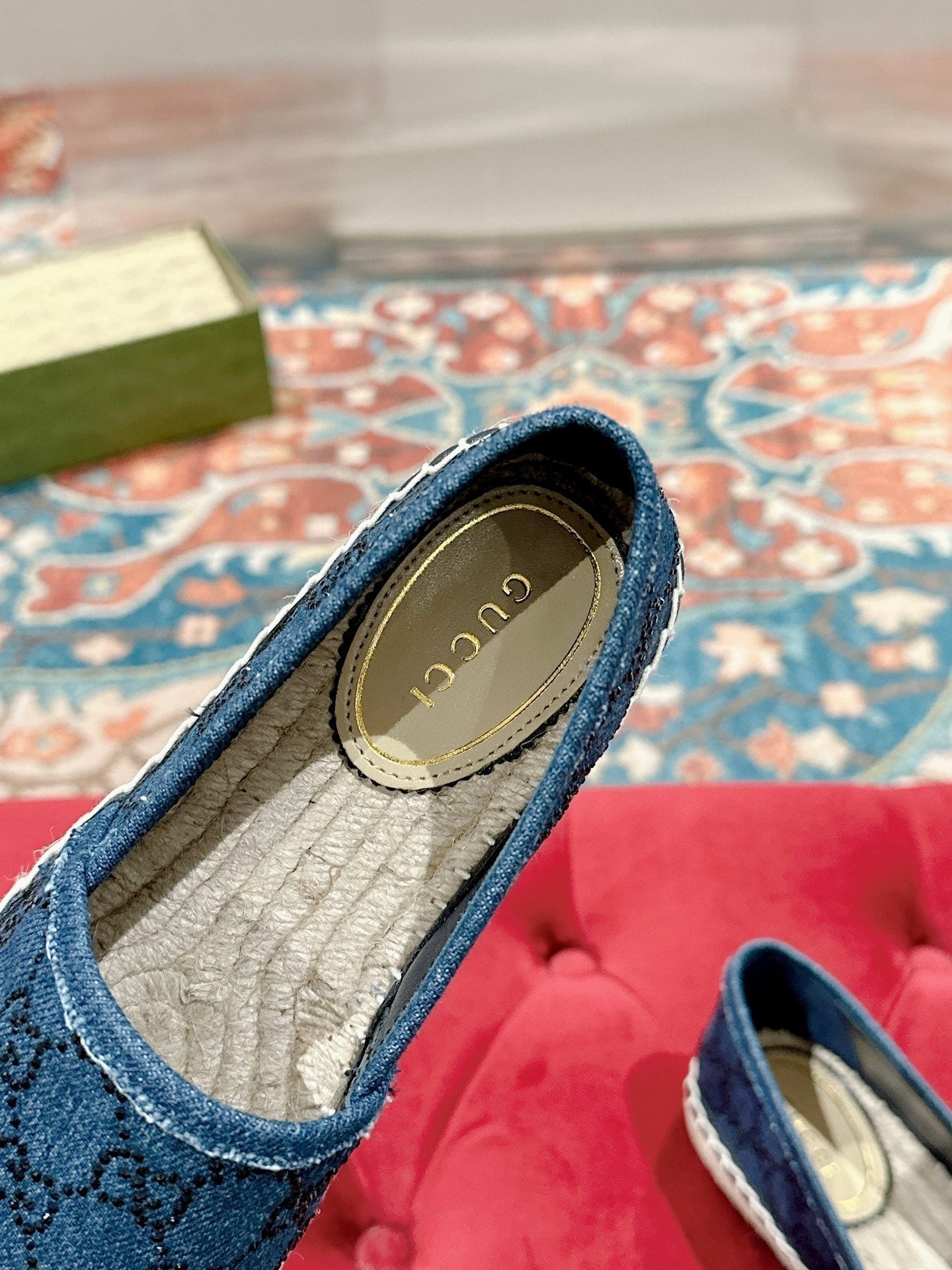 GUCCI ESPADRILLE LOAFER AEGEAN CANVAS