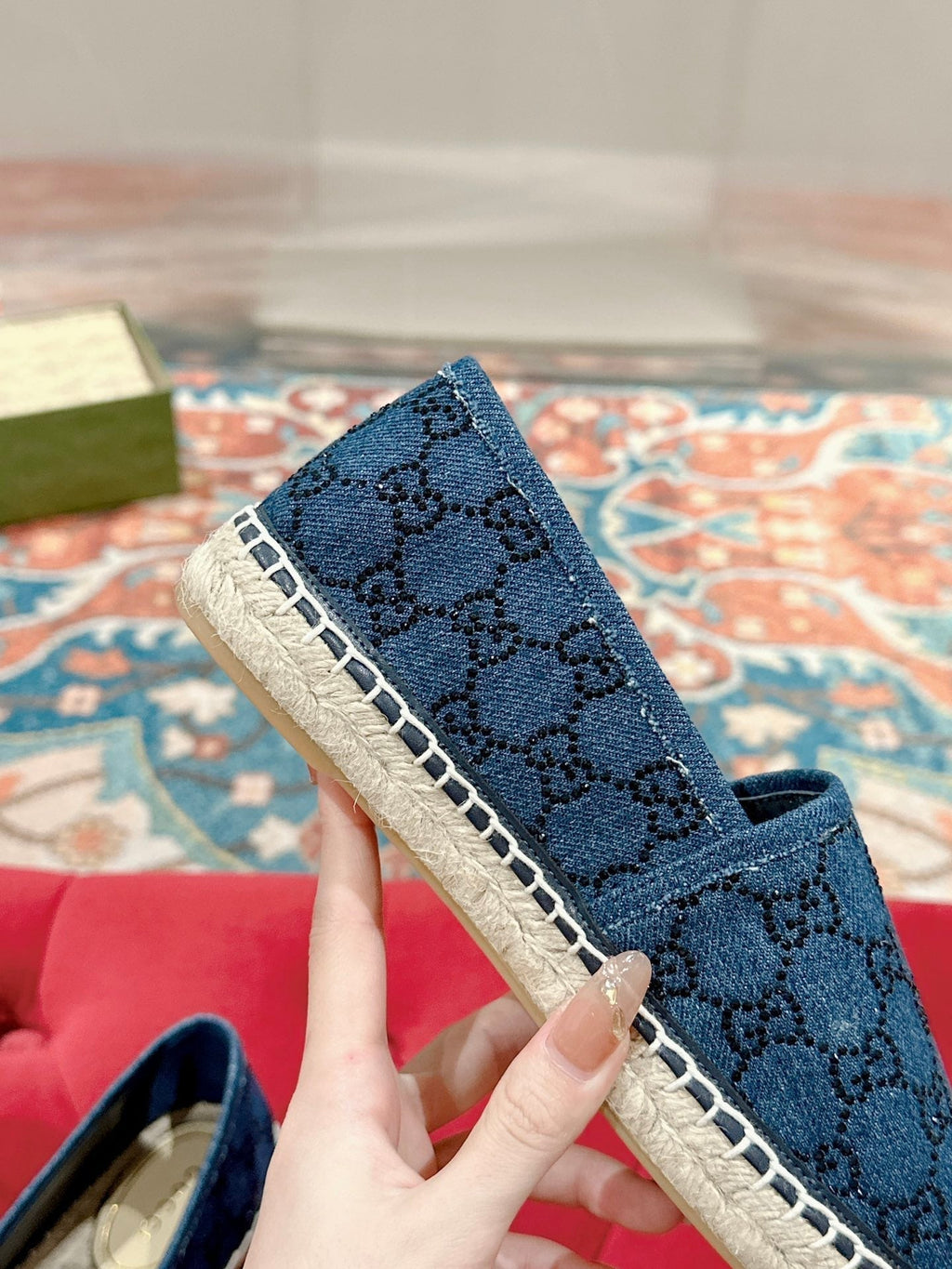 GUCCI ESPADRILLE LOAFER AEGEAN CANVAS