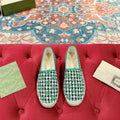 GUCCI ESPADRILLE LOAFER GREEN CANVAS