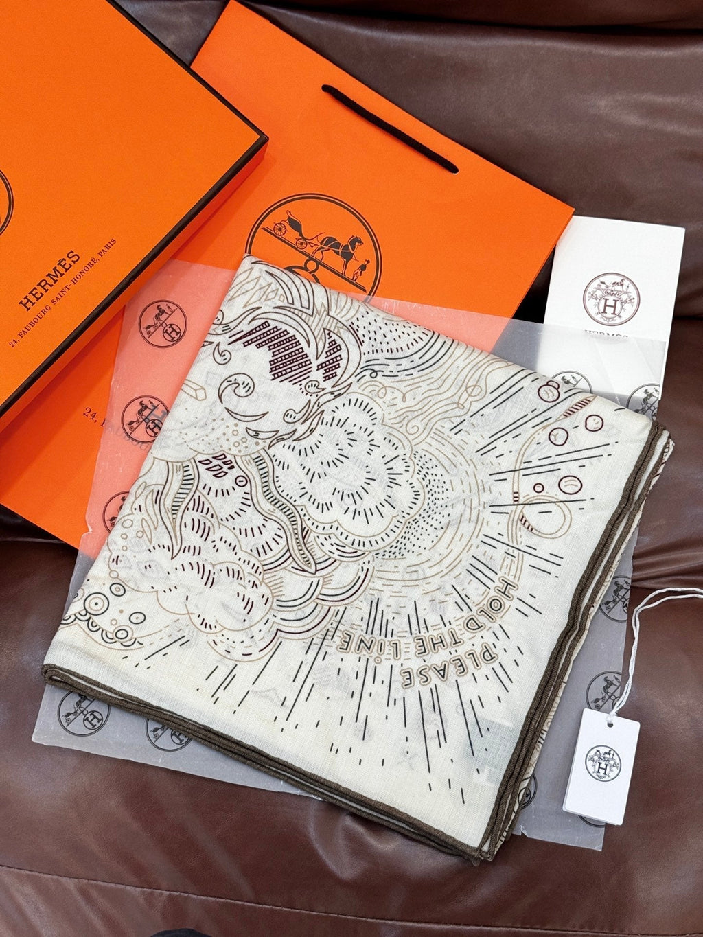 HERMES HERMES 25S SCARF 135 IN SILK 854788