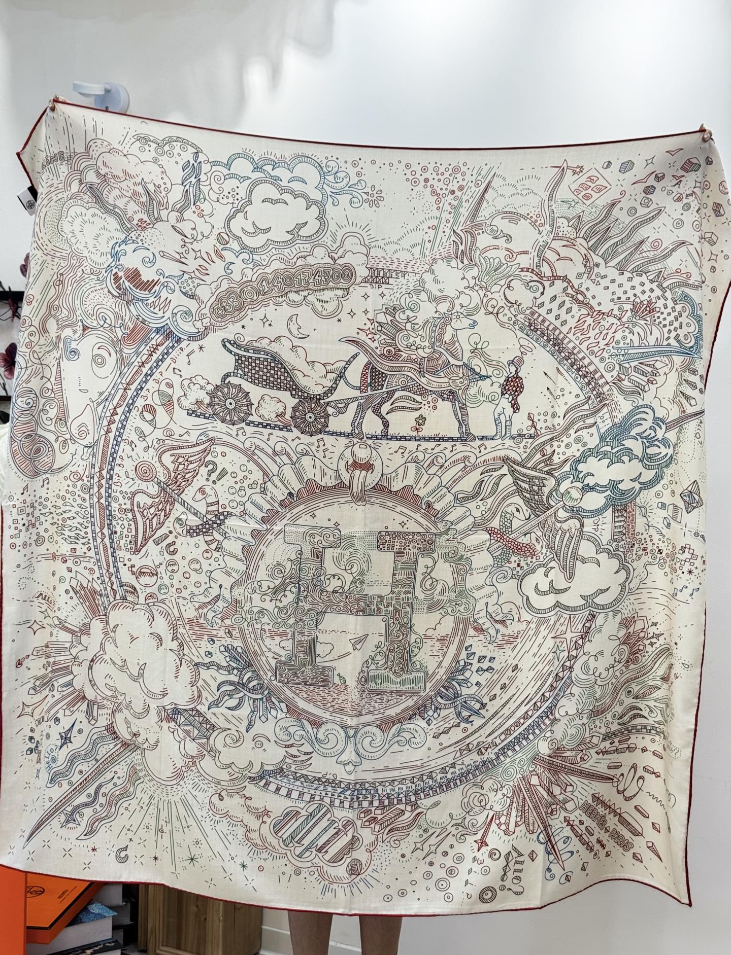 HERMES HERMES 25S SCARF 135 IN SILK 854787