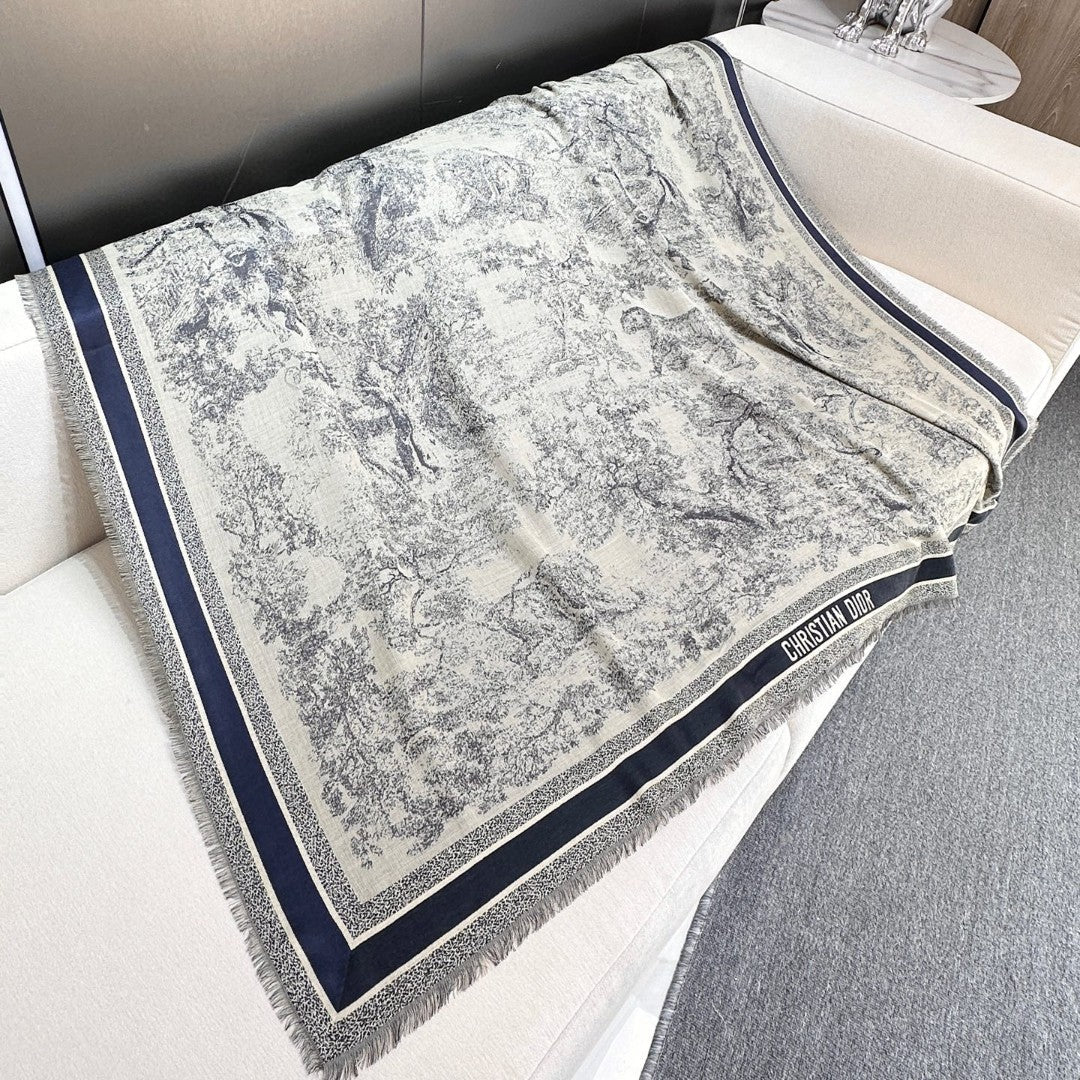 DIOR SCARF 140 CM IN SILK MIX WOOL 733928