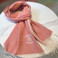 HERMES RECTO-VERSO MUFFLER 190 ROSE PINK CASERE