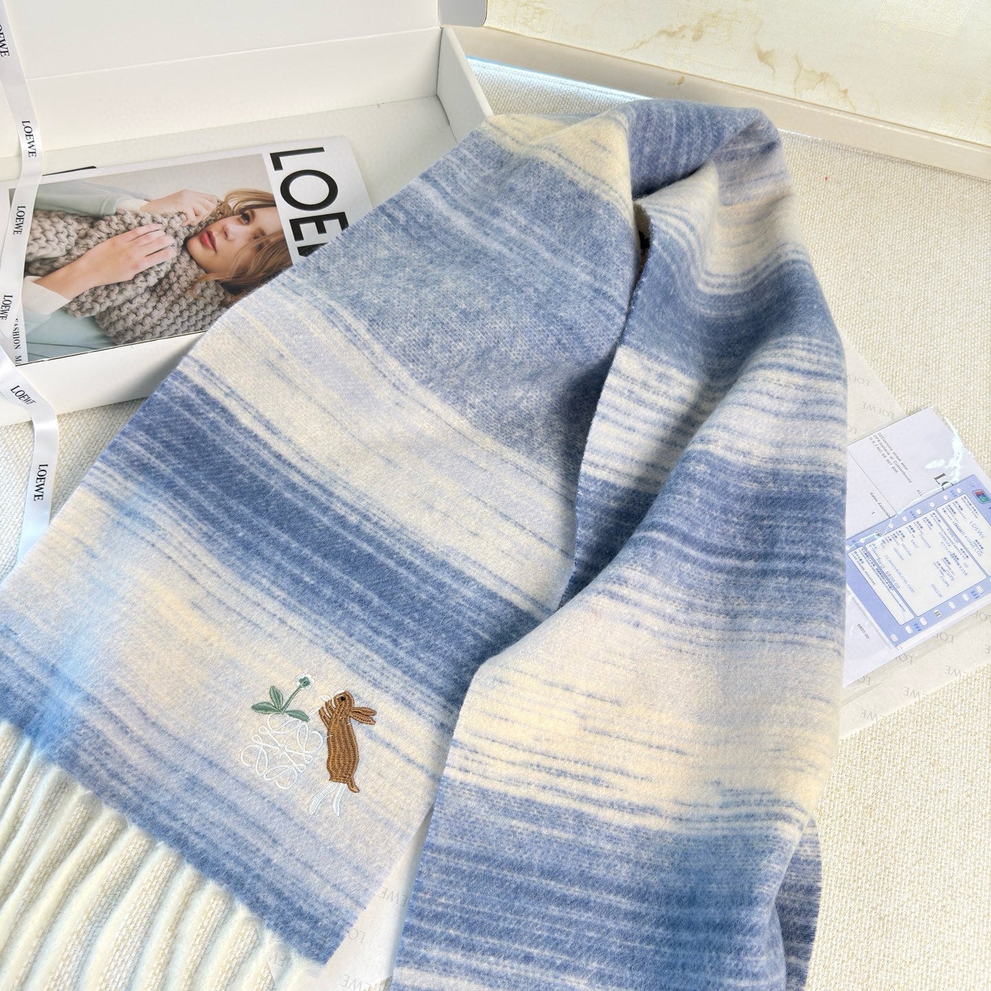 LOEWE 25S SCARF 180 IN MOHAIR WOOL 861429