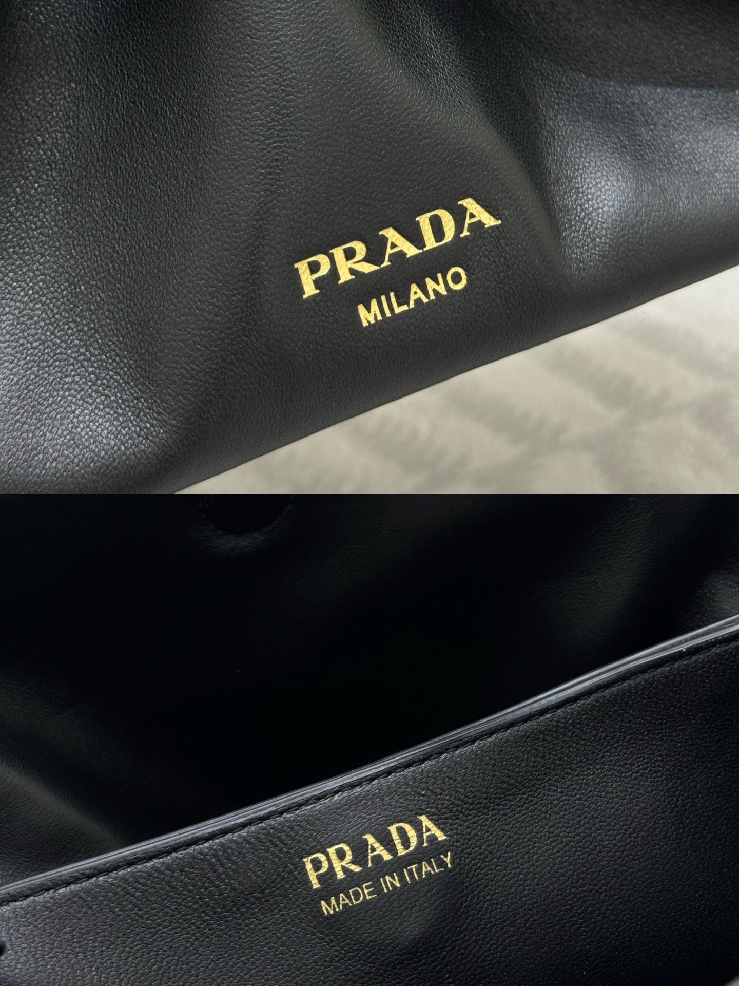PRADA 25S  SMALL BAG 25 IN BLACK CALFSKIN GOLD HARDWARE