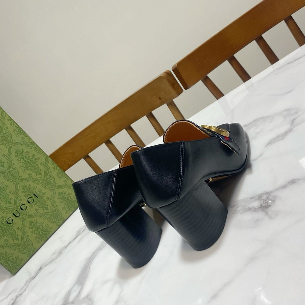 GUCCI 26S  LOAFERS 75 MM IN BLACK CALFSKIN STYLE 2