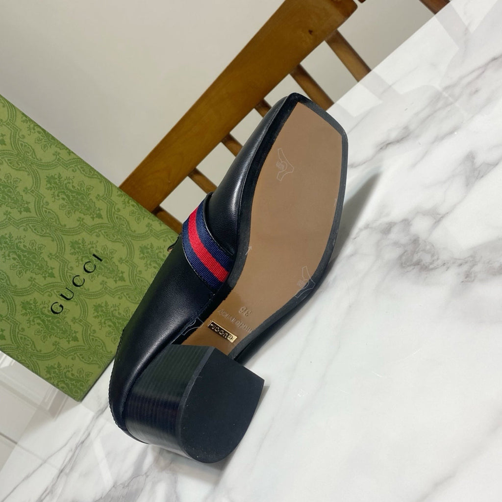 GUCCI 26S  LOAFERS 75 MM IN BLACK CALFSKIN STYLE 2