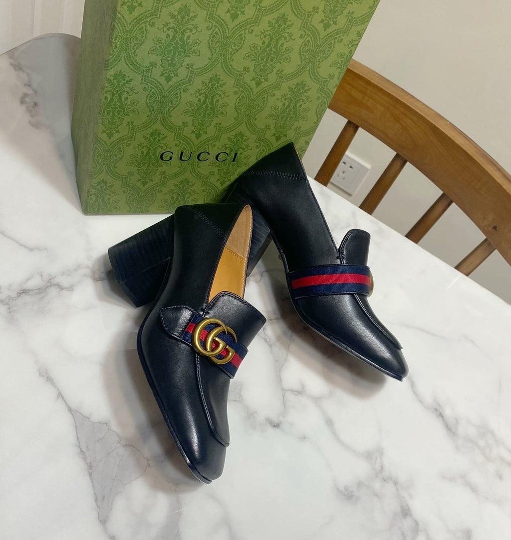 GUCCI 26S  LOAFERS 75 MM IN BLACK CALFSKIN STYLE 2