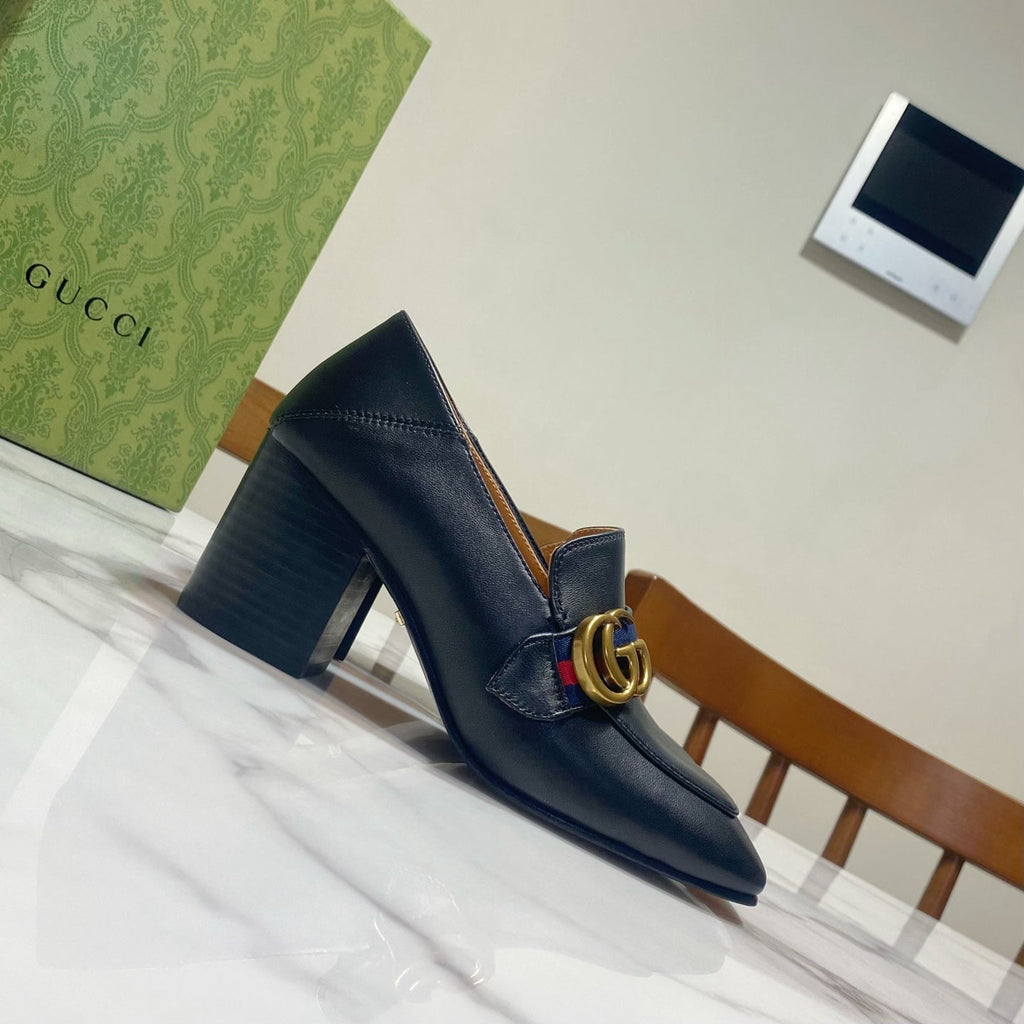 GUCCI 26S  LOAFERS 75 MM IN BLACK CALFSKIN STYLE 2