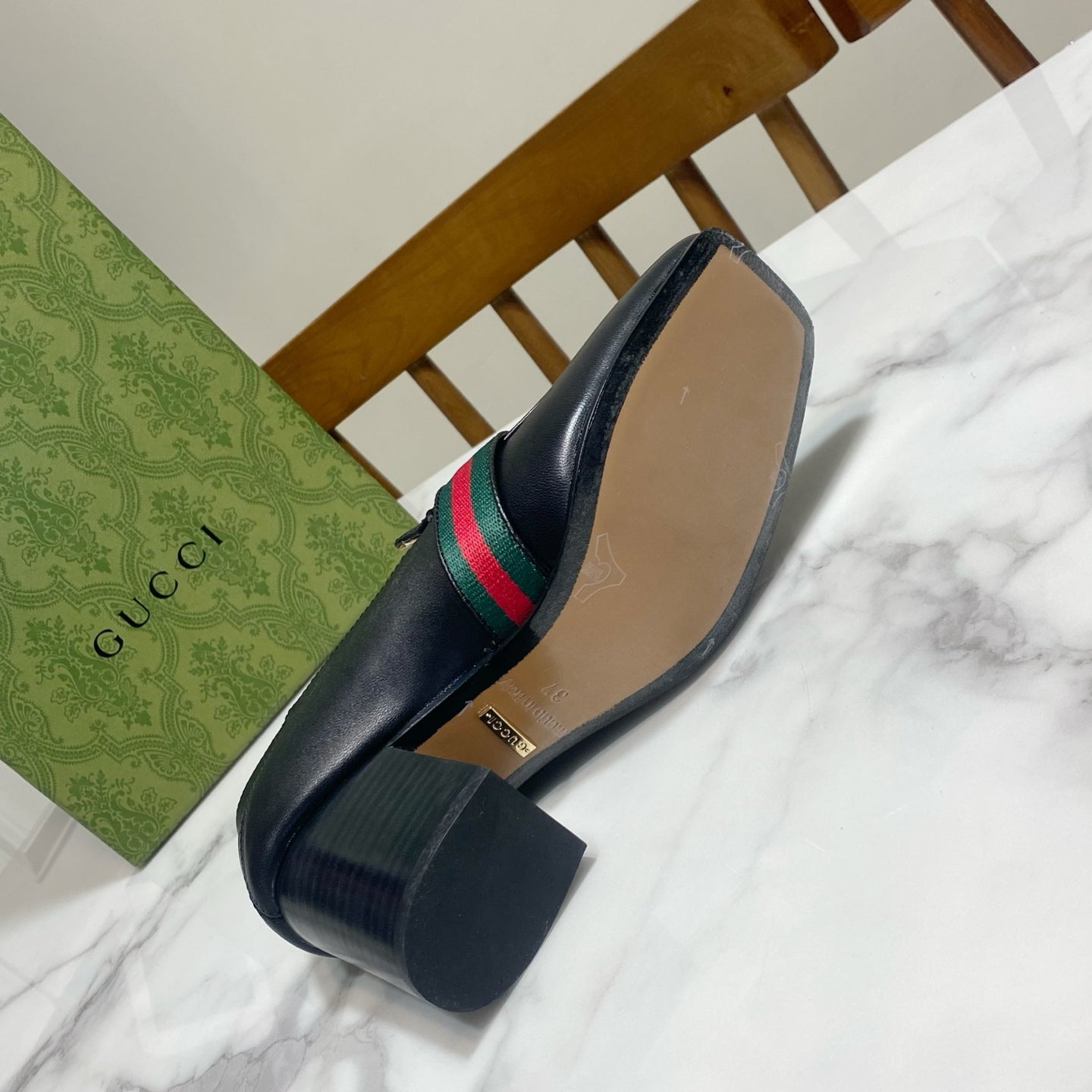 GUCCI 26S  LOAFERS 75 MM IN BLACK CALFSKIN STYLE 1