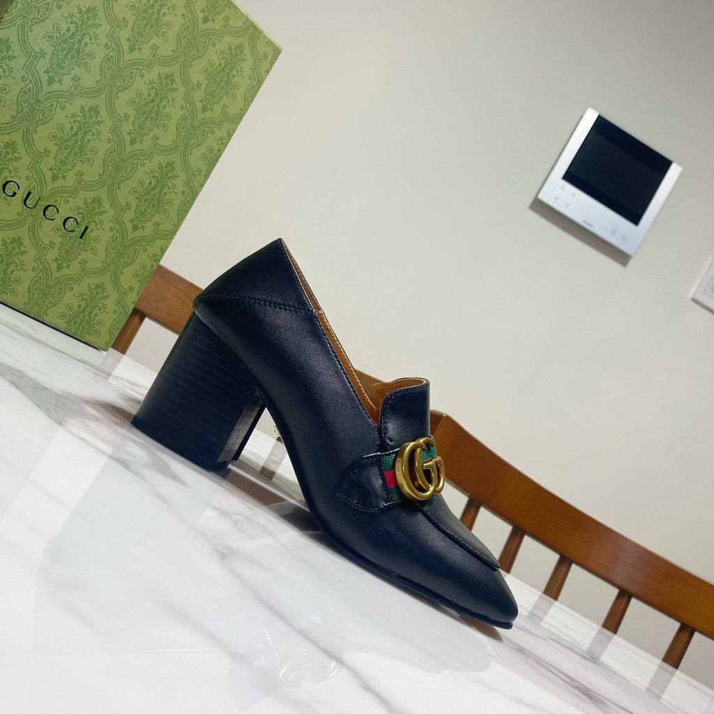 GUCCI 26S  LOAFERS 75 MM IN BLACK CALFSKIN STYLE 1