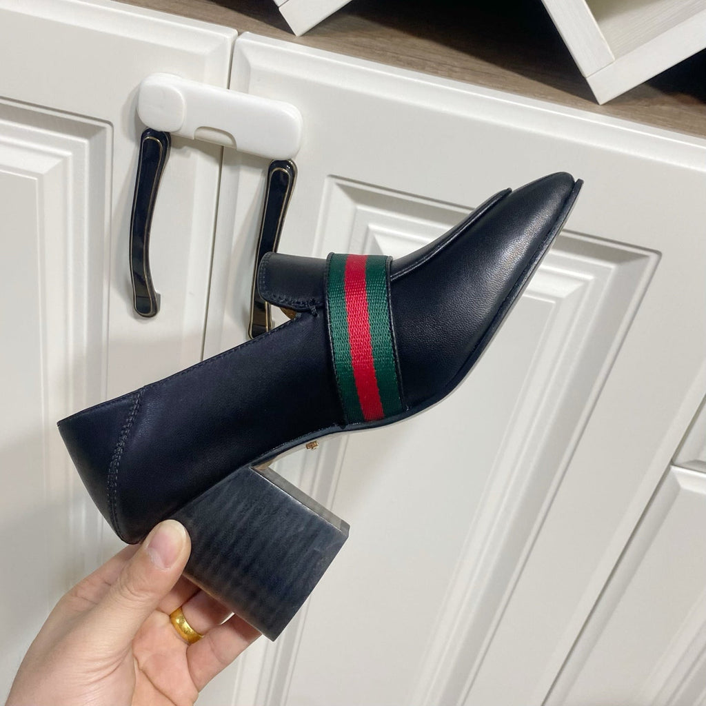 GUCCI 26S  LOAFERS 75 MM IN BLACK CALFSKIN STYLE 1