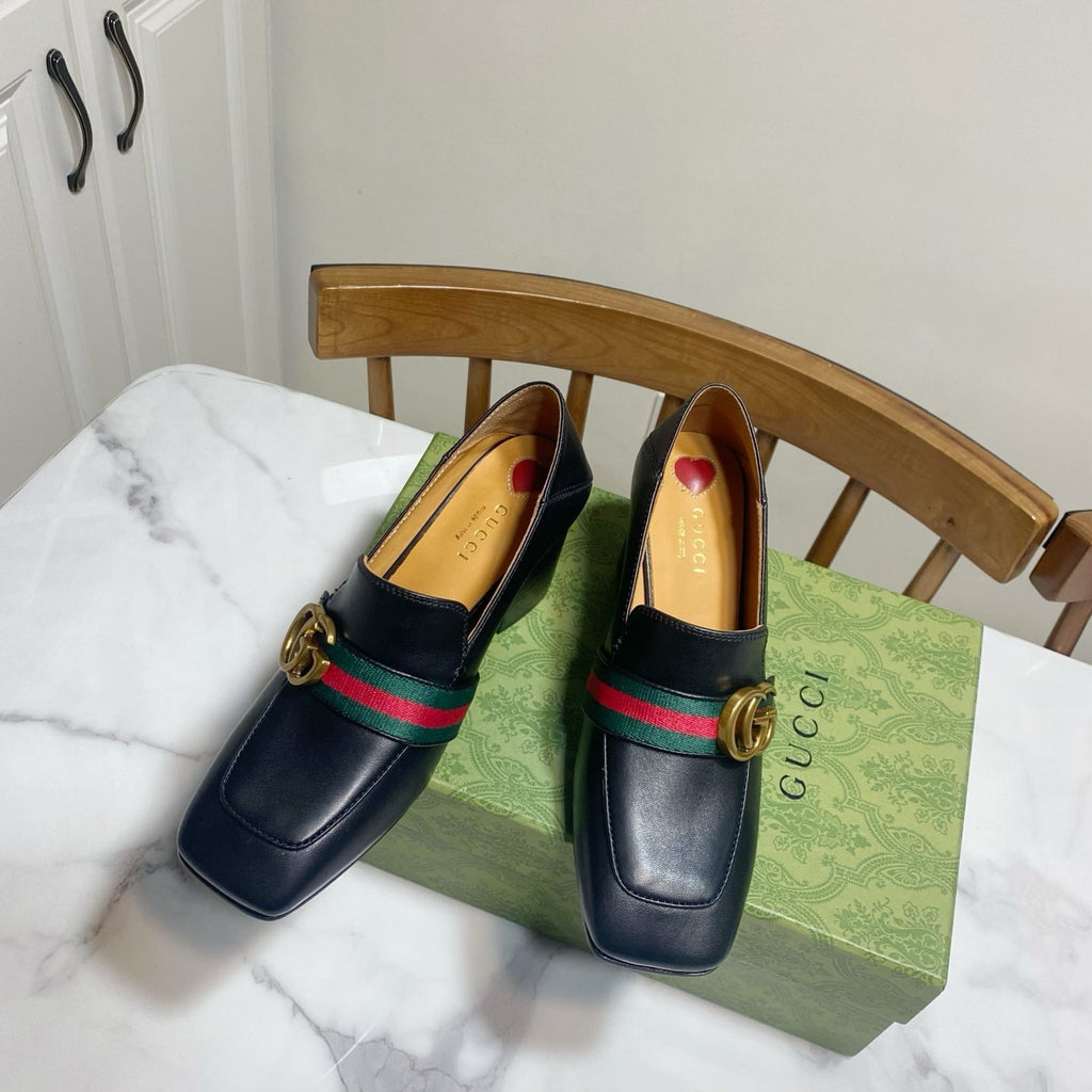 GUCCI 26S  LOAFERS 75 MM IN BLACK CALFSKIN STYLE 1