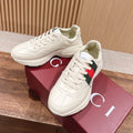 GUCCI RHYTON TRAINER WHITE CALFSKIN WITH WEB LOGO