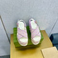 GUCCI SUPREME PLATFORM PASTEL PINK CANVAS