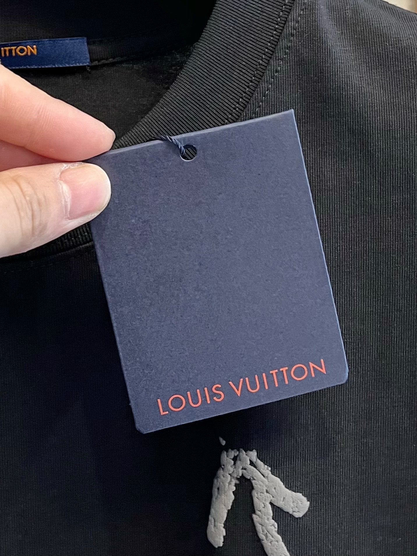LOUIS VUITTON LV T-SHIRT IN BLACK PURE COTTON LOGO PRINT 238774