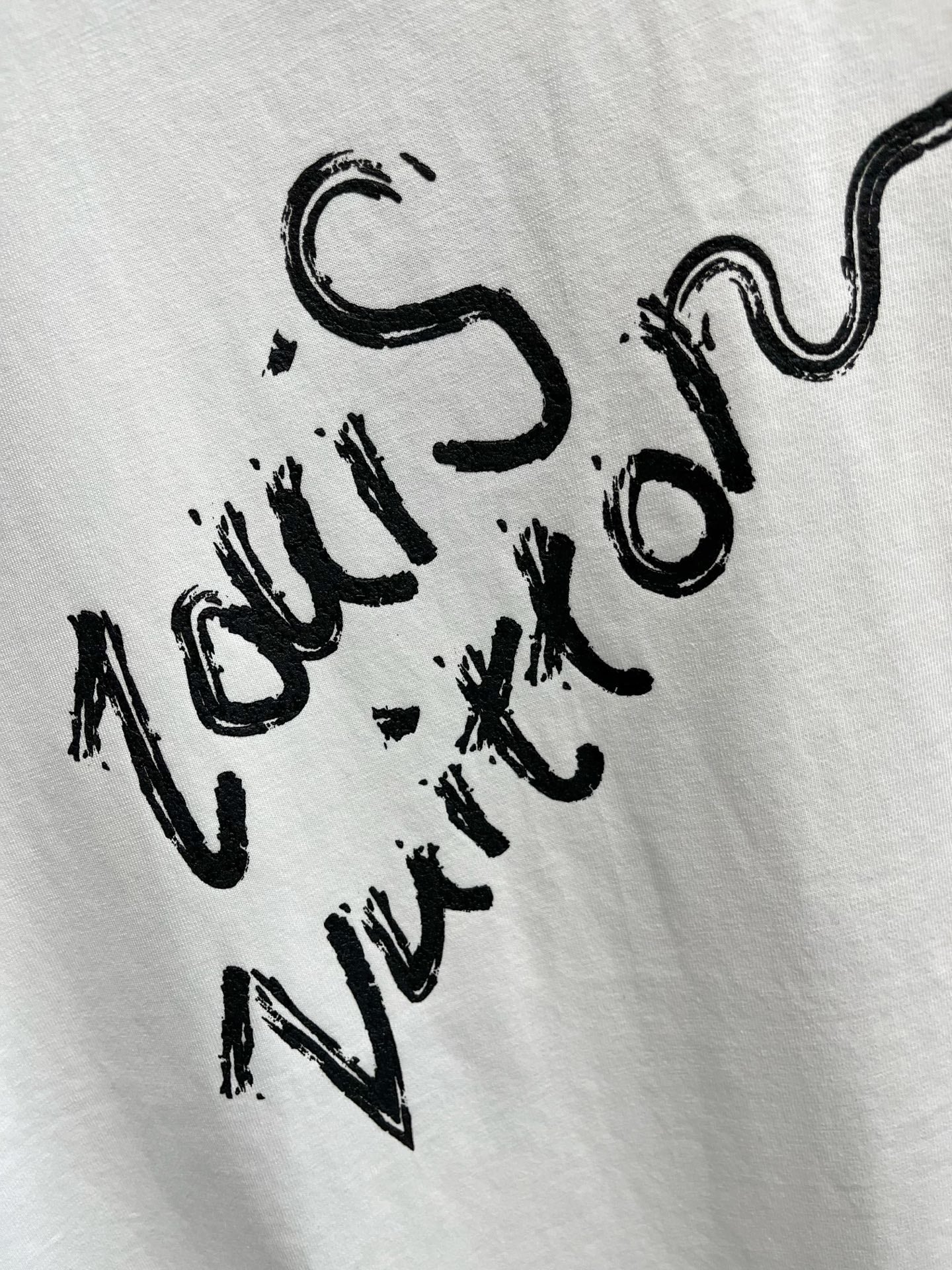 LOUIS VUITTON LV T-SHIRT IN WHITE PURE COTTON LOGO PRINT 238775