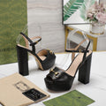 GUCCI Sandales Cuir Noir Black