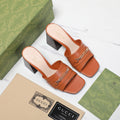 GUCCI High Heels Half Slippers Orange
