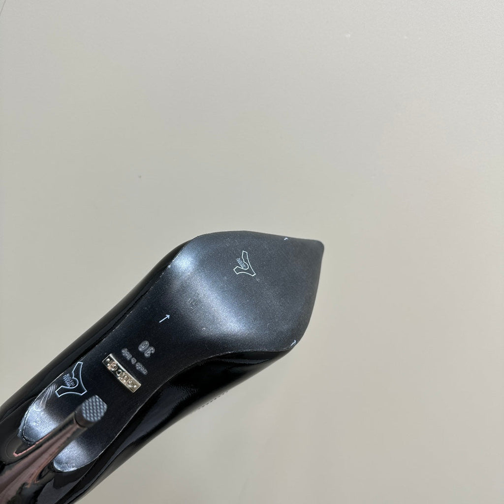 GUCCI 105 HIGH HEEL PUMP BLACK LAMBSKIN