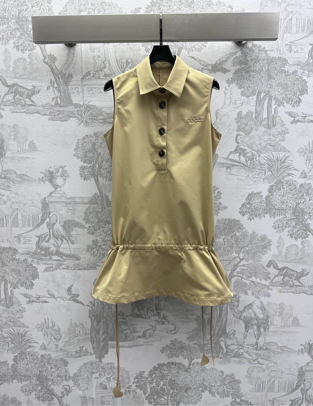 GUCCI Gucci 25 Polo Shift Dress Cookies And Cream Polyester 231769