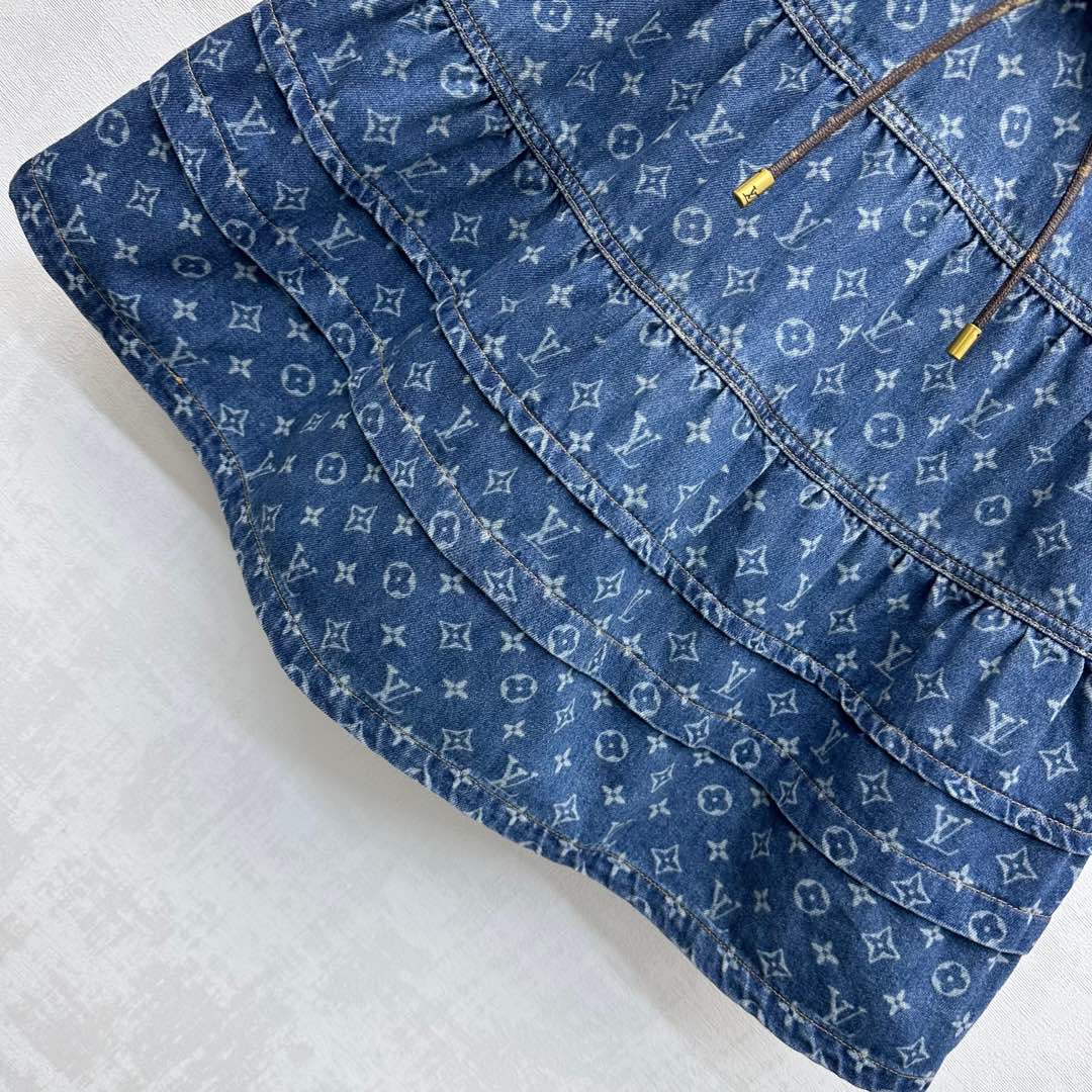 LOUIS VUITTON LV DENIM SKIRT WITH LOGO PRINT 274802