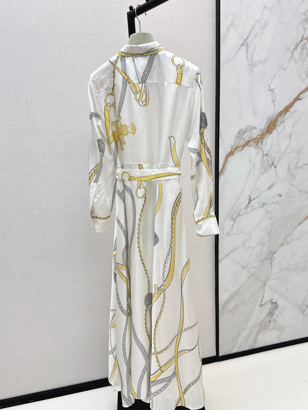HERMES HERMES 25S LONG SILK DRESS 043