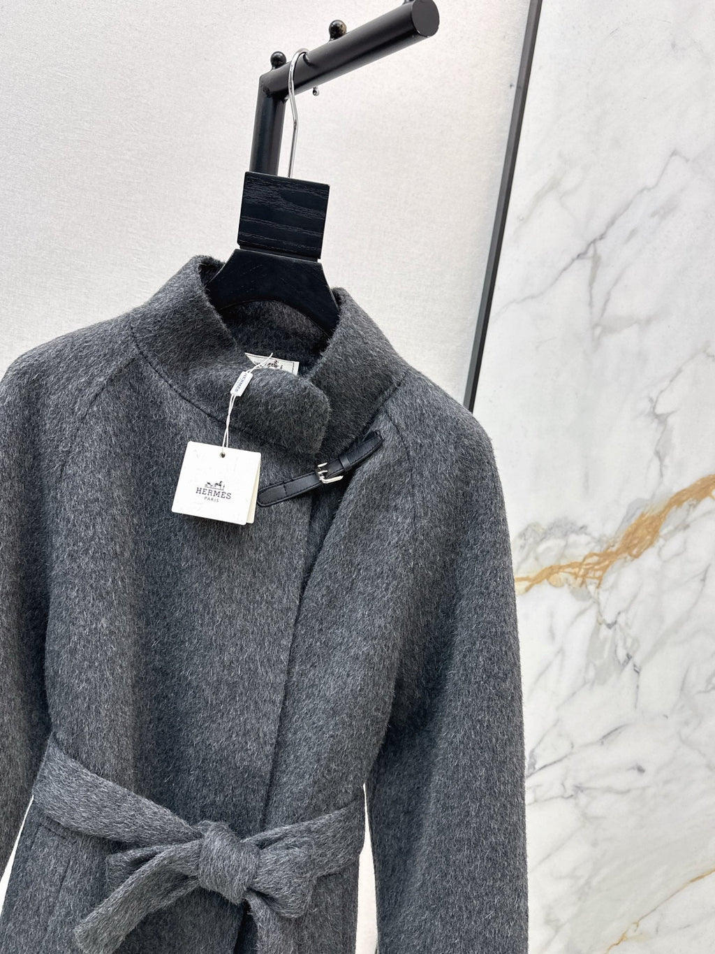 HERMES 25S LONG STAND-COLLAR COAT 451