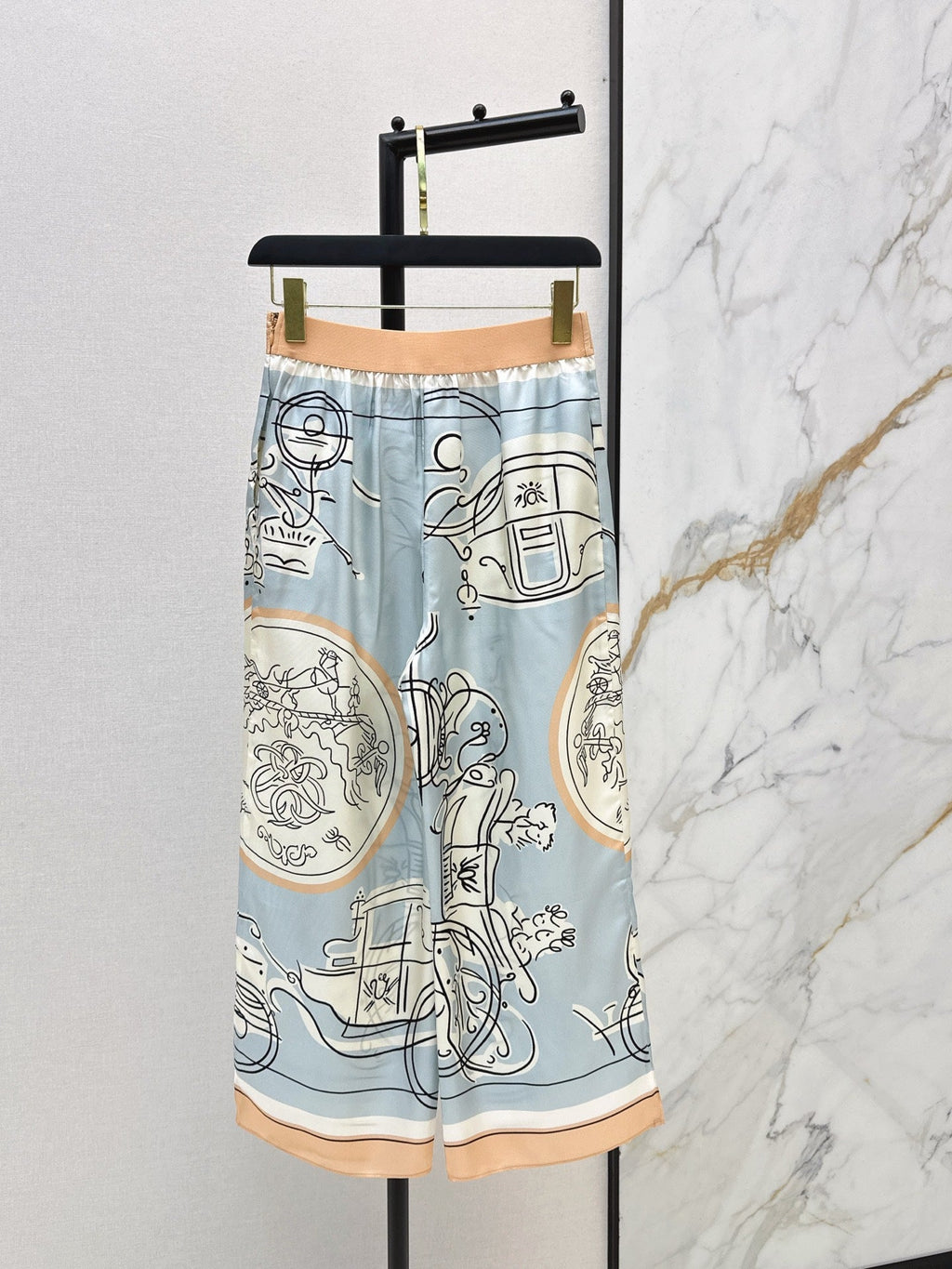 HERMES HERMES 25S WIDE‑LEG STRAIGHT PANTS 425
