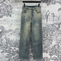 Joewe 25 Chain-decorated Jeans Blue Cotton Fabric